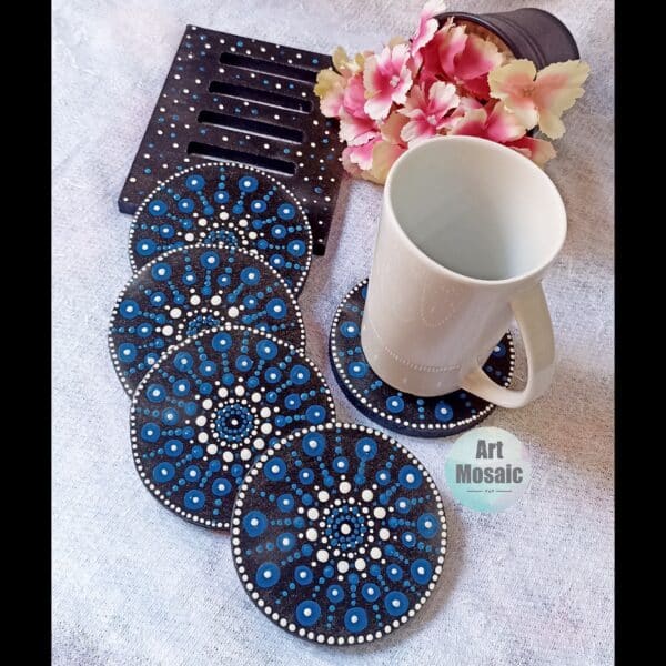 acrylic dots coasters set