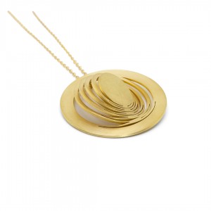 circle gold plated changeable pendant