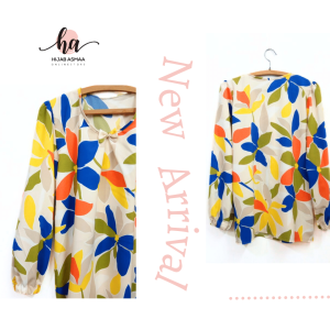 Silk Blouse with a colorful design